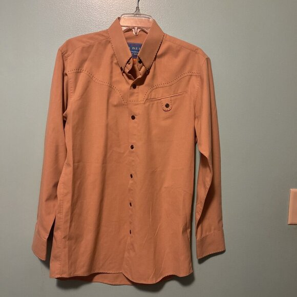 Bob Berg Men’s Medium Western Rodeo Snap Button Long Sleeve Shirt - Picture 1 of 10